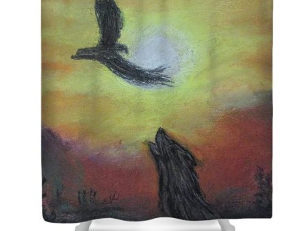 Howling Sunset - Shower Curtain For Cheap