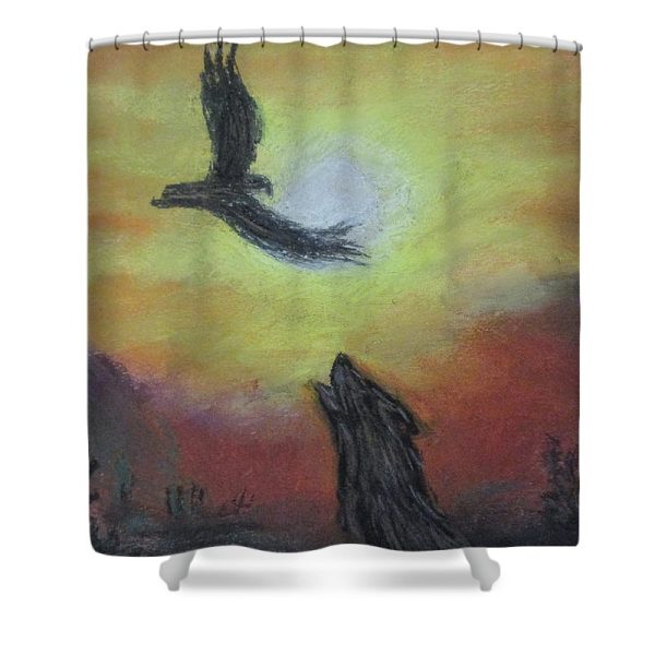 Howling Sunset - Shower Curtain For Cheap