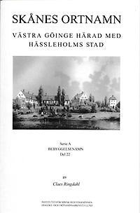 Skånes ortnamn. Serie A. Bebyggelsenamn. Del 22. Västra Göinge härad med Hässleholms stad. on Sale